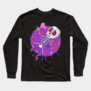 Cute Skeleton- I Got You - A Heart Lollipop - Día De Los Muertos Long Sleeve T-Shirt